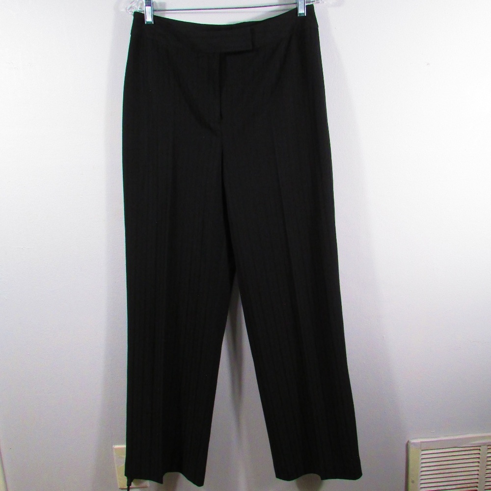 Rafaella Black Pin striped Wide Leg Pants